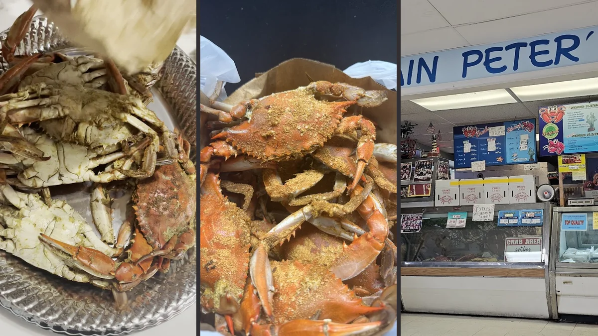 Seafood platters on a restaurant table.